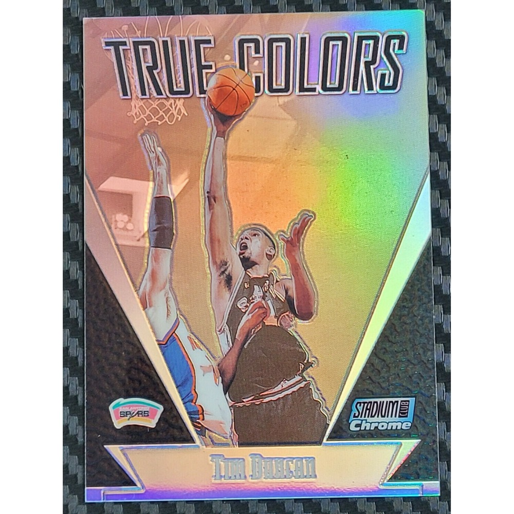 1999-00 TOPPS STADIUM CLUB CHROME TIM DUNCAN TRUE CLOLORS REFRACTOR
